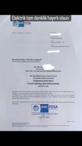 Elektrik-Denklik-Belgesi